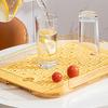 Dish Drain Tray Clear Rectangular Simple Appearance Plastic Double Layer Tea Tray for Kitchen Living Room