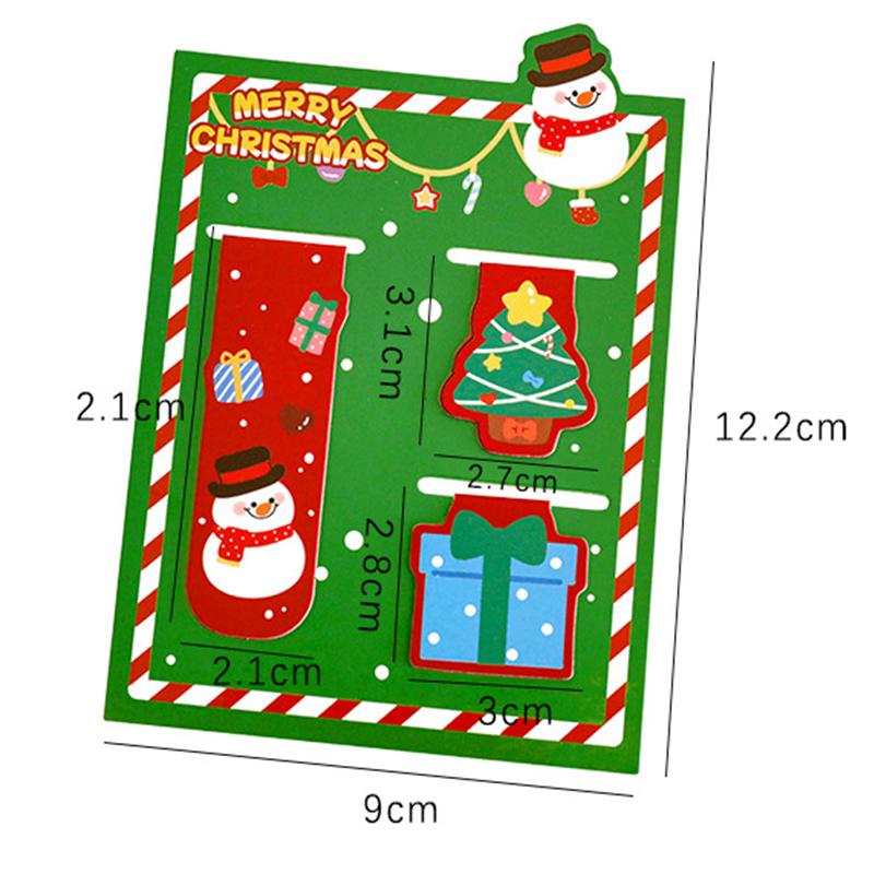 1/4 Set Kawaii Christmas Santa Claus Elk Snowman Magnetic Bookmarks Cute Stationery Bookmark For Books School Office Supplies