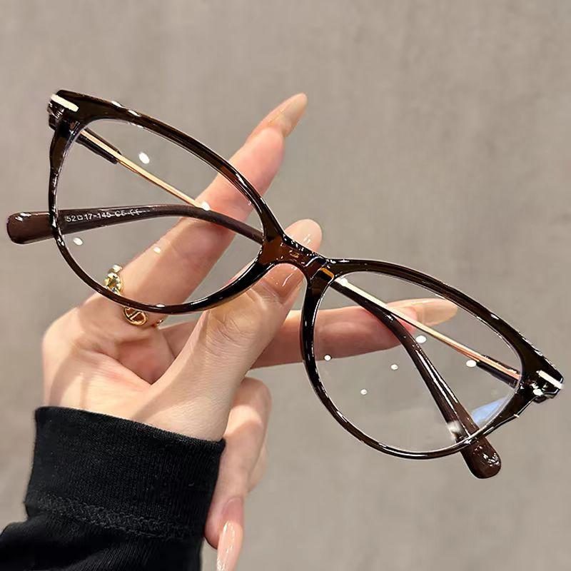 Women Anti Blue Light Cat Eye Metal Frame Glasses Fashion Men Glasses