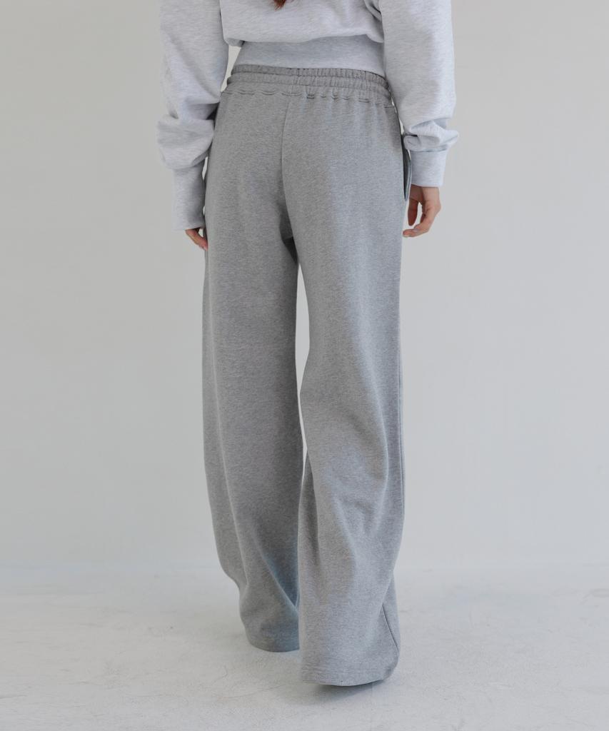AWESOME STUDIO Low-Waist Wide Sweatpants Melange Grey