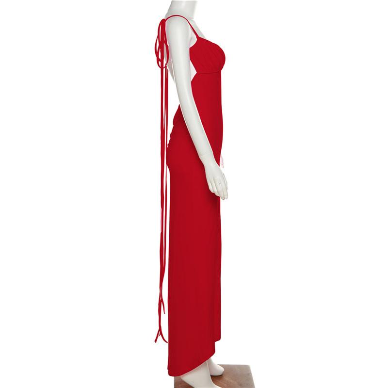 INS Europa y Estados Unidos Viento Verano 2023 Nueva Moda Femenina Halter Sexy Sin Espalda Paquete Delgado Cadera Temperamento Vestido