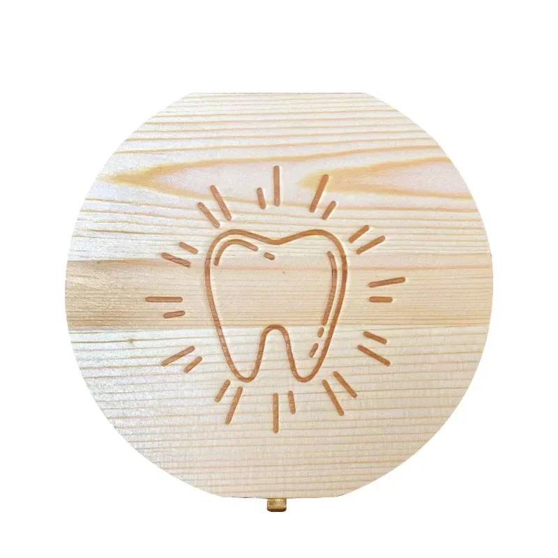 Baby Tooth Box Wooden Kids Tooth Storage Tooth Fairy Box Organizer Milk Teeth Wood Keepsake Collecting Teeth Umbilical Cord Box 1139₽