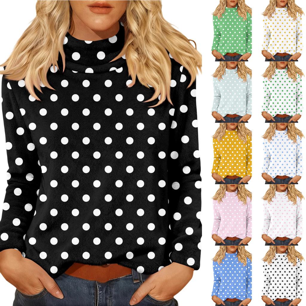 Women's Daily Casual Long Sleeve Mid Collar Top