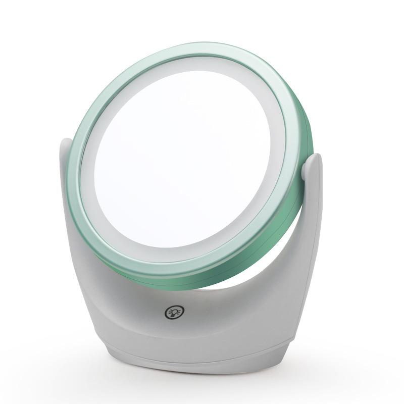 360 Degree LED Cosmetic Mirror 5X Magnification Double Sided Mirror 3 Speed Lights Cosmetic Mirror Adjustable Touch Up Cosmetic