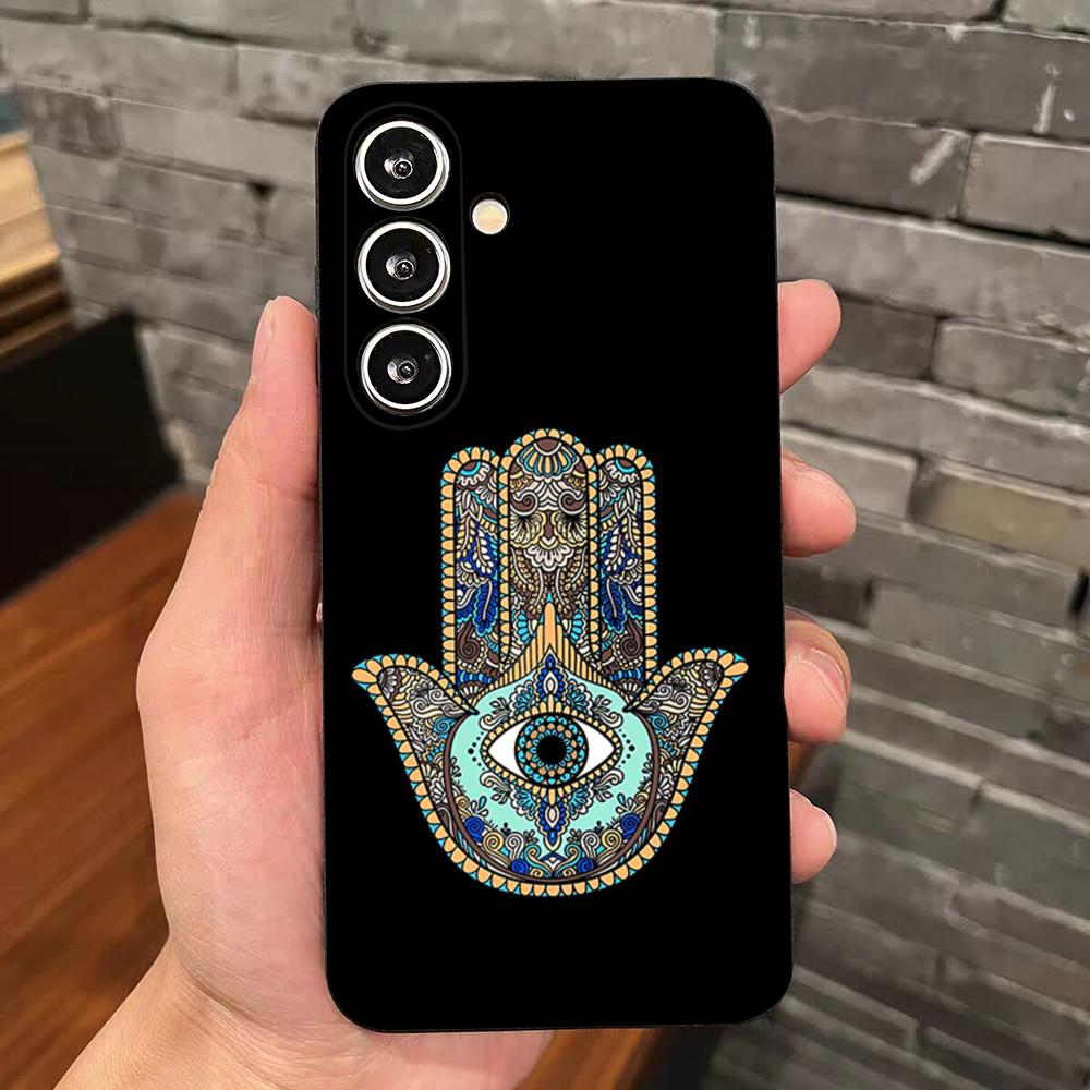 Vintage Evil Eyes Blue Phone Case For Samsung S25 Edge S24 S23 S22 S21 S20 Ultra Plus Fe Galaxy A54 A53 A34 A25 A16 Silicon Cove
