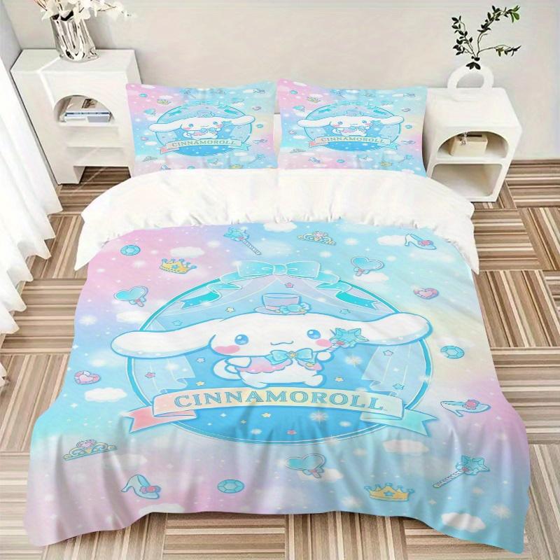 3pcs Magic Wand Cinnamoroll Bedding Set - 1 Soft Quilt Cover + 2 Pillowcases, Machine Washable - Suitable for All Seasons, Perfect Gift for