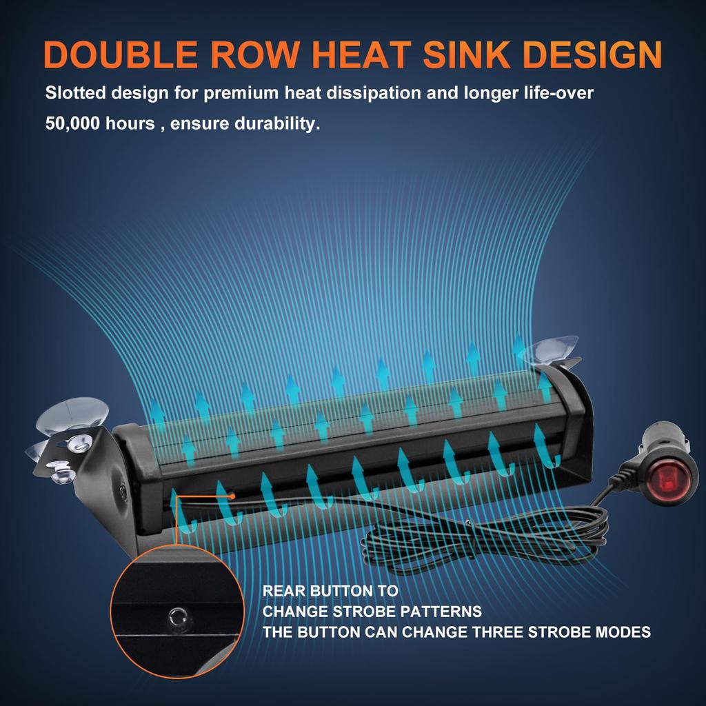 X-STYLE LED Strobe Light, , Yellow, White, 2 Colors, 3 Modes, Warning Light, Flashing,