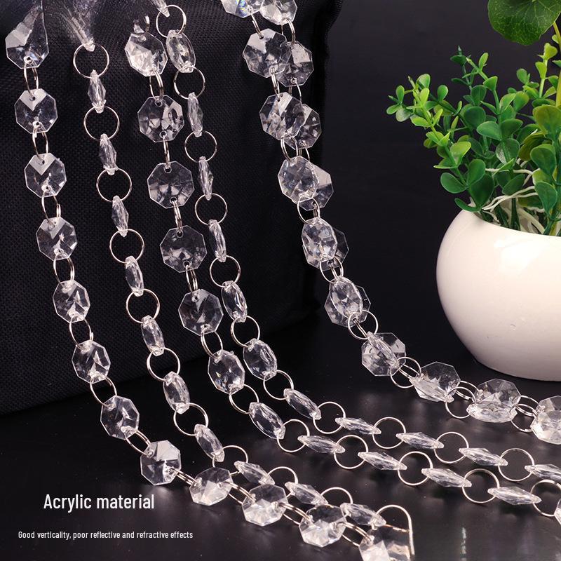 Acrylic Crystal Octagonal Bead Curtain for Weddings and Entrances 0.5m