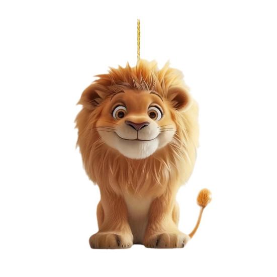 Automobile Pendant Lion Shape Decorative Ornament Vibrant Color Universal Fit Acrylic Figure Car Interior