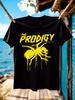 Grafica - Scritta Audace Prodigy & Design Ragno in T-shirt Nera e Gialla