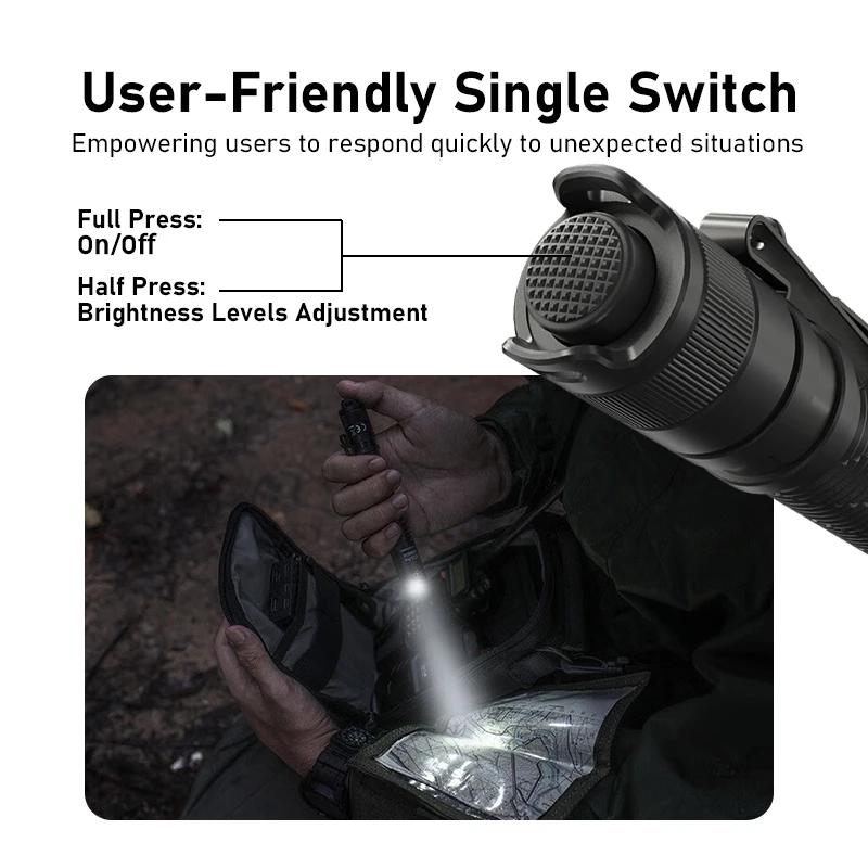 NITECORE MT2A Pro Hunting Torches Outdoor Flashlight AA Battery Torch Hand Light Tactical Flashlight Patrol Lantern Emergency