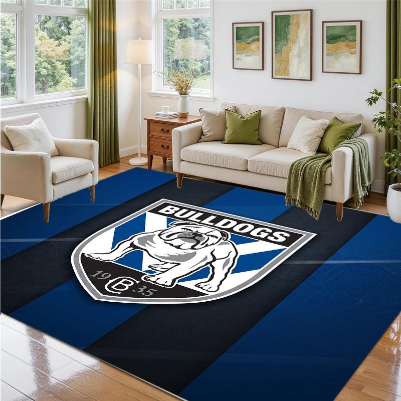 Canterbury-Bankstown Bulldogs Design Crystal Velvet Rug Soft Decorative Mat for Bedroom Entrance
