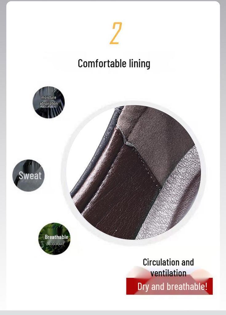 2025 Men’s Breathable Soft-Soled Slip-On Leather Business Casual Shoes - British Style, Low-Top.