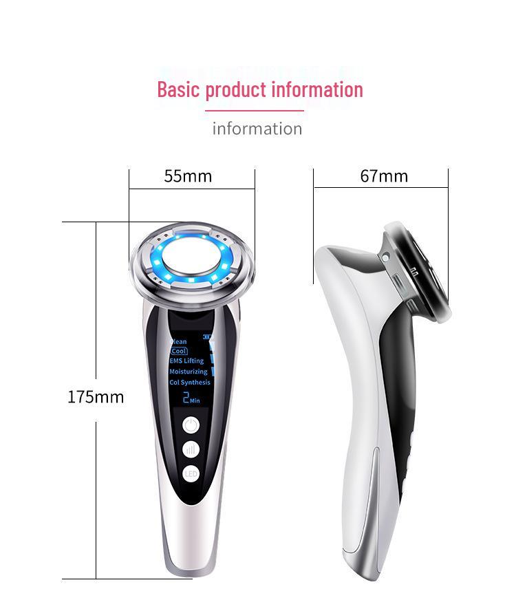 EMS Microcurrent Facial Lifting Massager with Hot & Cold Serum Infusion and Photorejuvenation