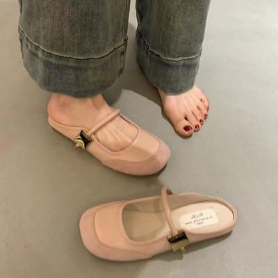 Gentle Fairy Wind Half Slippers Female Spring 2024 New French Elegant Niche with Skirt Soft Sole Evening Shoes