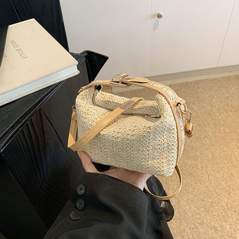 Trendy Street Style Small Square Bag Chic Handbag With Sewing Details