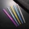 Color-Changing Titanium Crystal Chopsticks: Portable, Hollow, High-Temp Safe, Gift-Boxed for Outdoor & Home Use