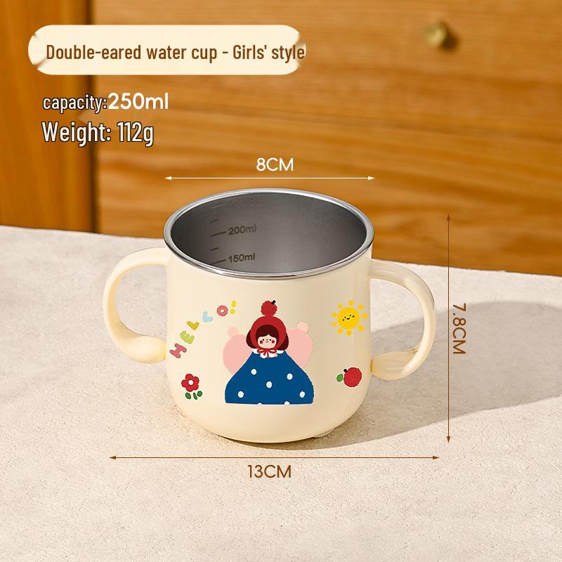 316 Stainless Steel Baby Bowl with Lid, Double Handles & Suction Cup - Anti-fall & Anti-scald Tableware 316 Stainless Steel