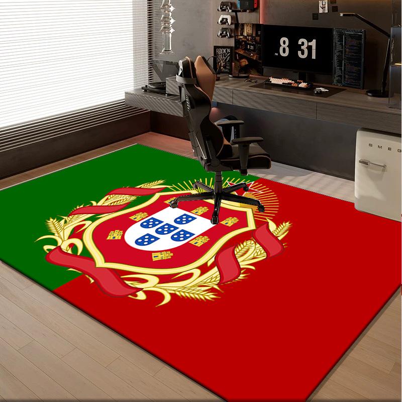 1PC Rug Portuguese Coat Of Arms Carpet, Chair Rug,Area Rug for Office Bedroom Living Rooms Bedroom, Doormat Decor Christmas Fan Gifts
