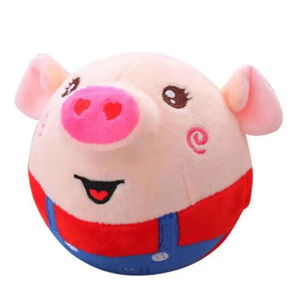 Schudden Stuiteren Springen Ballen USB Oplaadbaar Zingend Electronisch Huisdier Hond Speelgoed Electronisch Interactief Hond Kauwen Bewegen Pluche Speelgoed beige