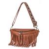 Summer European and American Retro Fringed Pleated Chest Bag for Girls, Small Bags