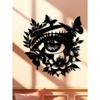 1pc Butterfly Eye Flower Metal Wall Art Black Floral Decor Modern Home Craft