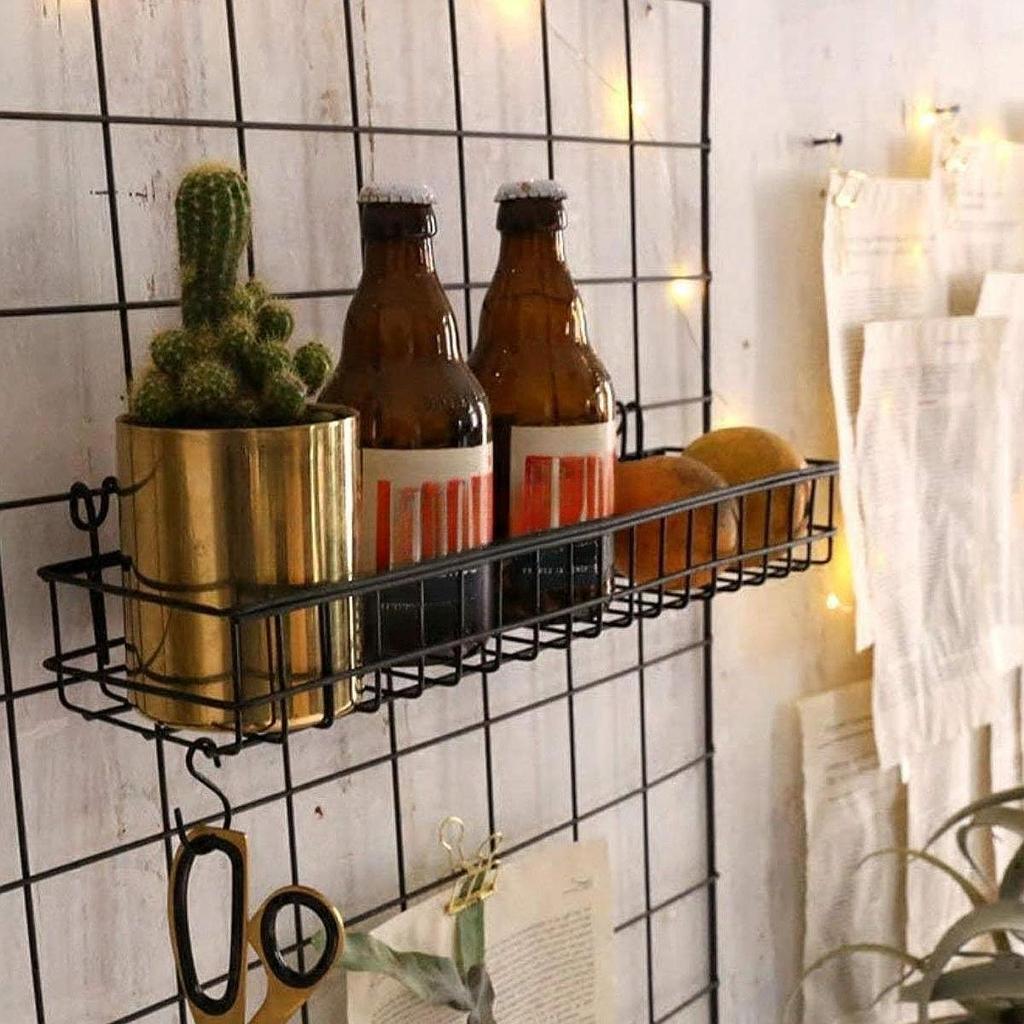 Hanging Basket Storage And Display Basket for Wire Wall Grid Panel Cabinet