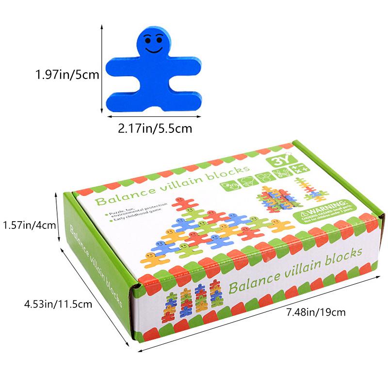 Wooden Balance Villain Blocks Montessori Toys For Toddlers,Education Stacking Toys For Fine Motor Skills-Sorting & Matching
