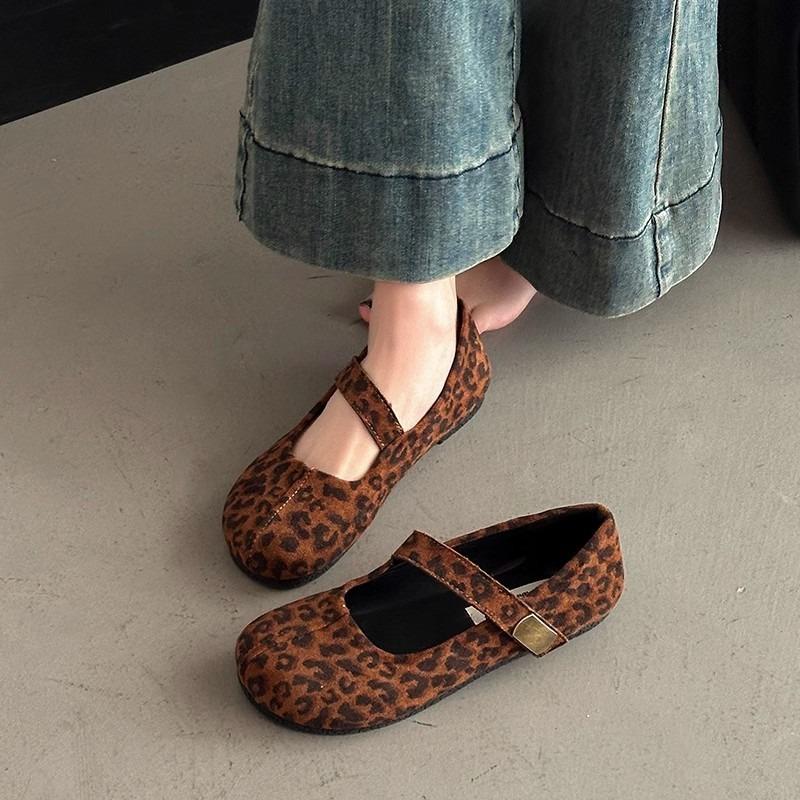 Thick-heeled One-shoulder Buckle Shoes for Women