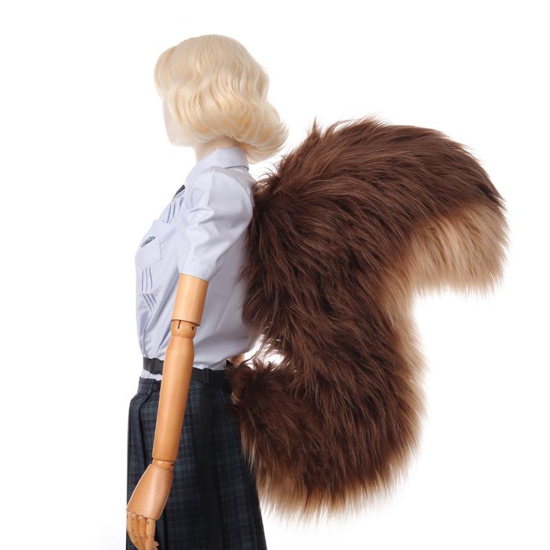 Furry Squirrel Big Tail Cosplay Props Animal Anti-gravity Fluffy Tails Anime Carnival Party Roleplay Accessories Multiple Colors