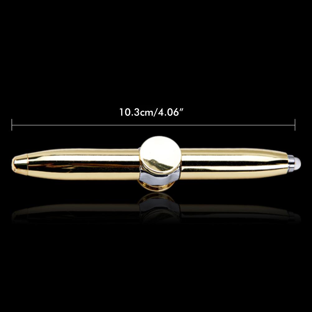 Luminous Decompression Pen Multicolor LED Rolling Finger Rotating Pen Fingertip Gyroscope Metal Pen for People with ADD