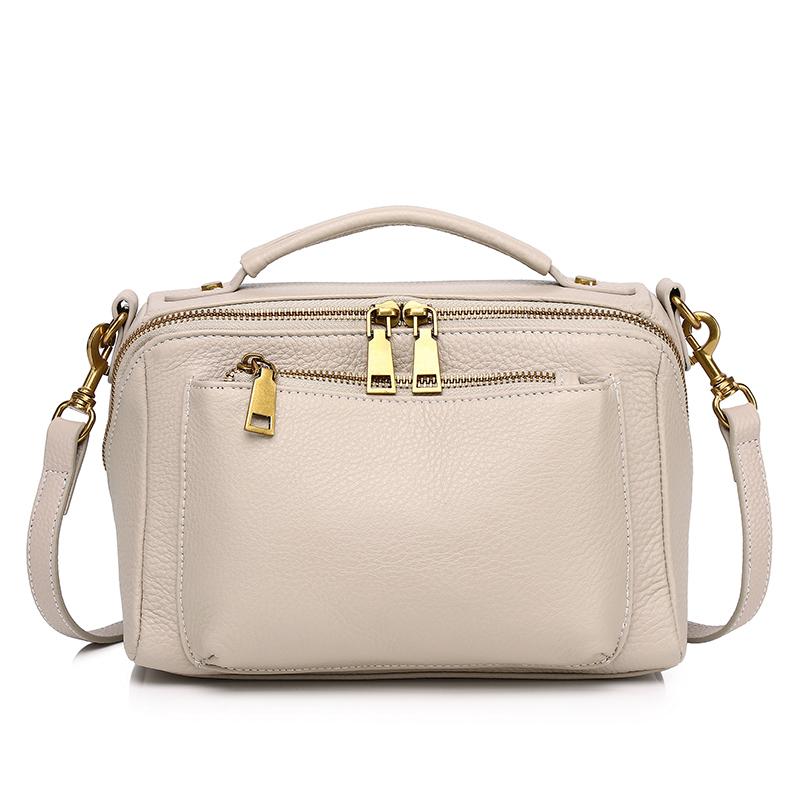 Damska Torebka ze Skóry Naturalnej Retro Miękka Skóra Casualowa Wielofunkcyjna Duża Pojemność Torebka Jednoręczna Torba na Ramię Crossbody