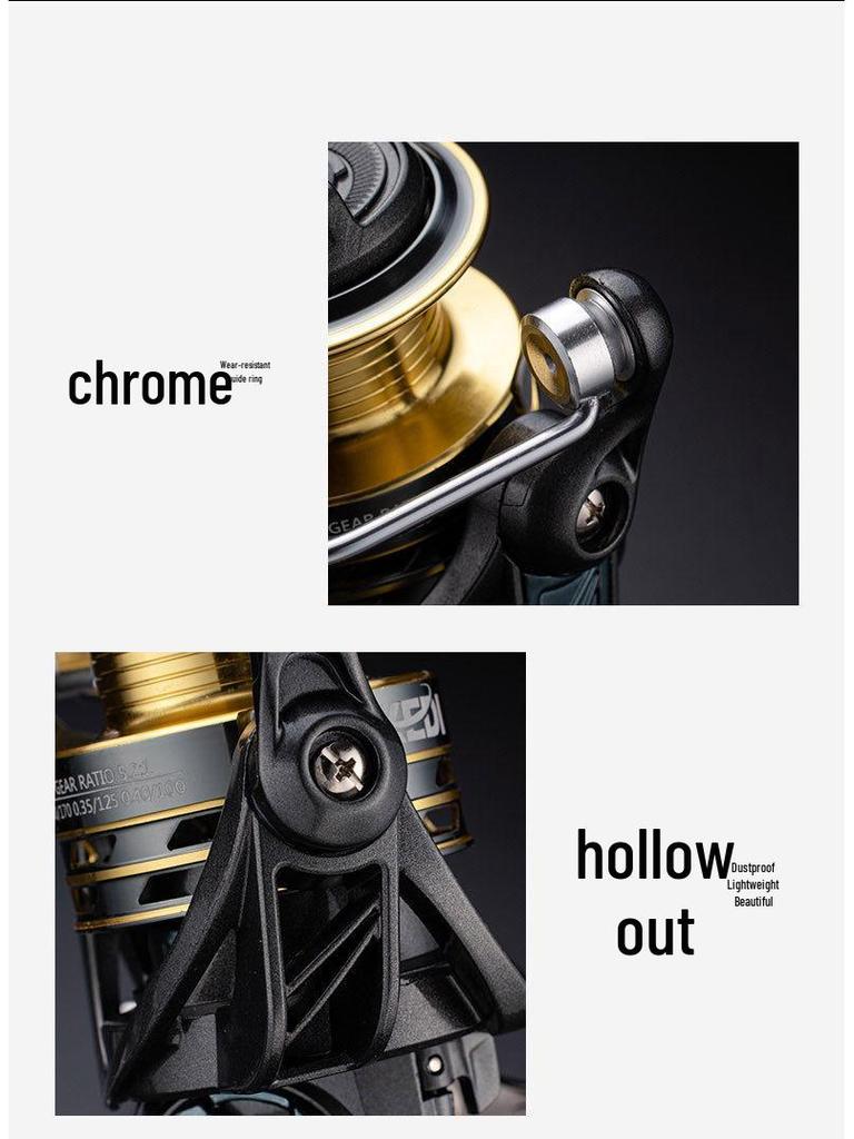 Compact All-Metal Spinning Reel: Gapless Micro Lure, Long Cast, Sea Fishing Rod Reel