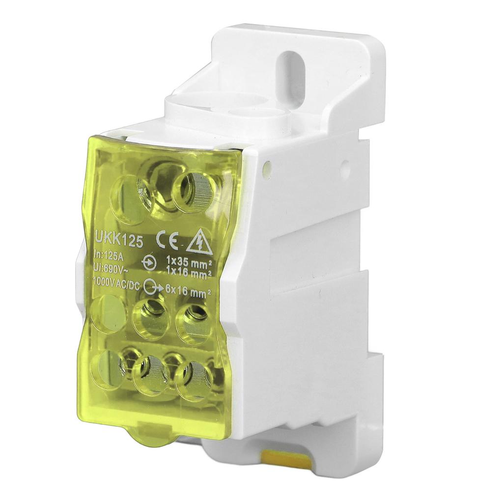 Terminal Block Junction Box DIN Rail Main Line Universal Power Distribution 690V 125A/400A Blue