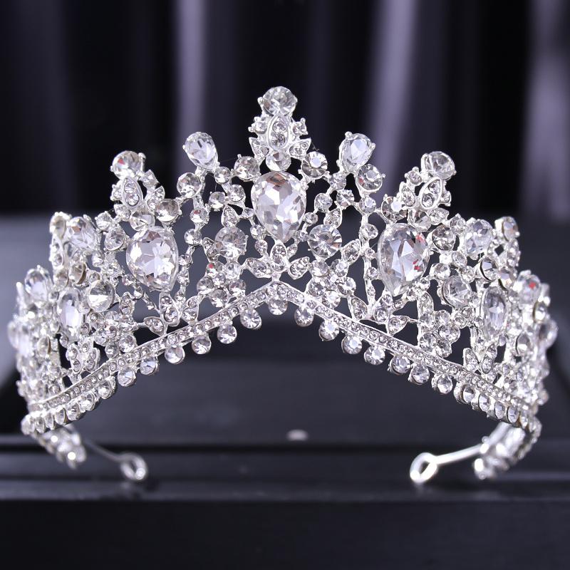 

Baroque Crystal Tiaras and Crowns for Women Bride Rhinestone Prom Diadem Bridal Wedding Hair Accessories Jewelry Crown Tiara серебряный