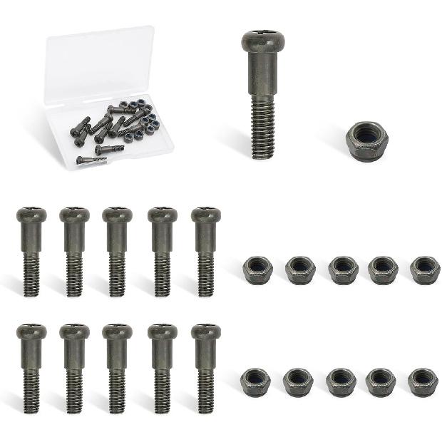 Motorcycle Handlebar Lever Pivot Bolt in Low Carbon Steel Material,M10 Flat Slotted Head,M6 Threading,Overall Lenght 32mm,Compatibel with 25mm