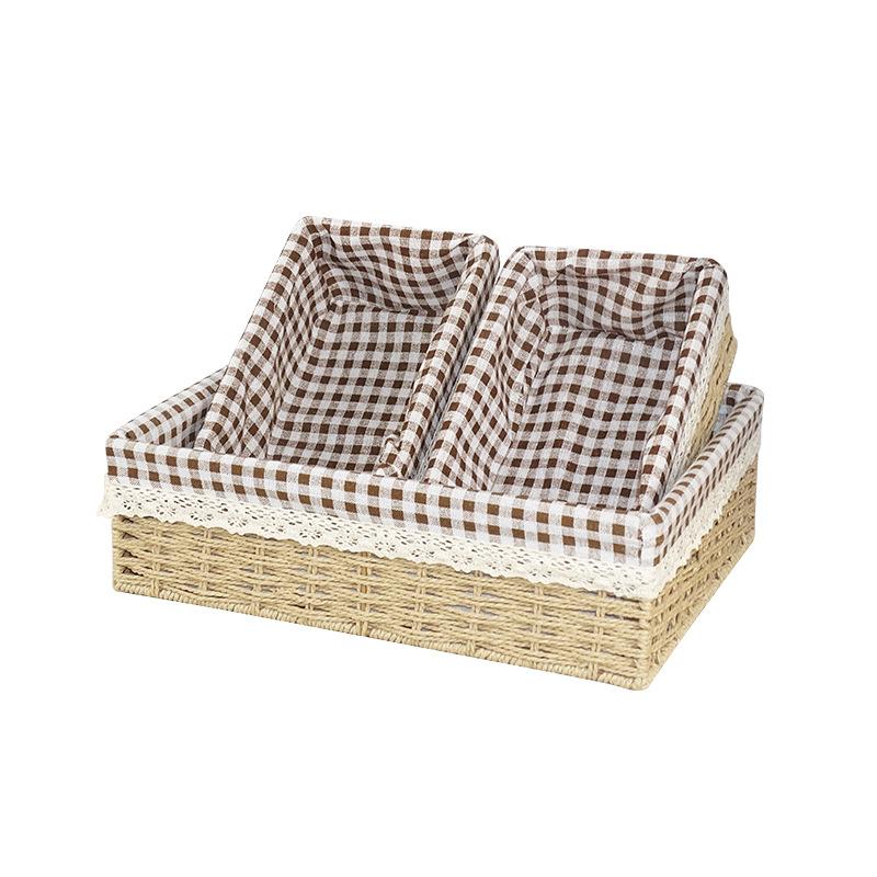Storage Basket Woven Frame Storage Basket Desktop Toys Miscellaneous Items Snacks Storage Box Storage Basket
