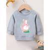 European sizes Cute Printed Pattern 0-3 Years Kids' Comfortable Spring Lightweight Round Neck Sweatshirt with Cartoon Goose Design