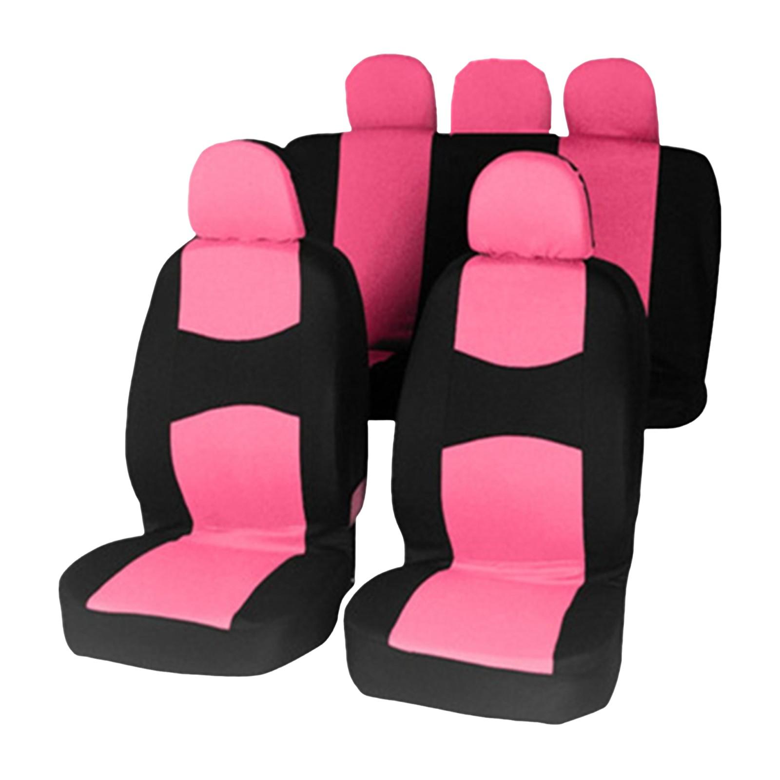 

Универсальный плоский тканевый чехол на сиденье автомобиля, комплект для автомобилей, грузовиков, внедорожников, - полный комплект One Size розовый