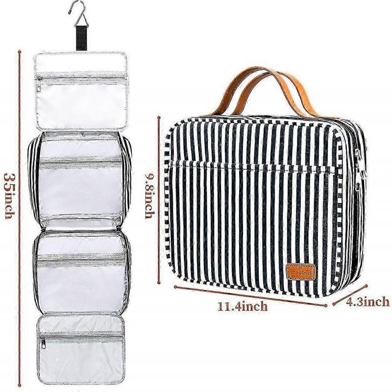 Hanging Travel Toiletry Bag,large Capacity Cosmetic Travel Toiletry Organizer For Women With 4 Compartments  1 Sturdy Hook