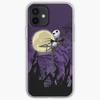 Halloween Skinny Ghost With Purple Sky I  Phone Case Customizable for iPhone 11 12 13 14 Pro Max Mini 6 6S 7 8 Plus X XS XR Max