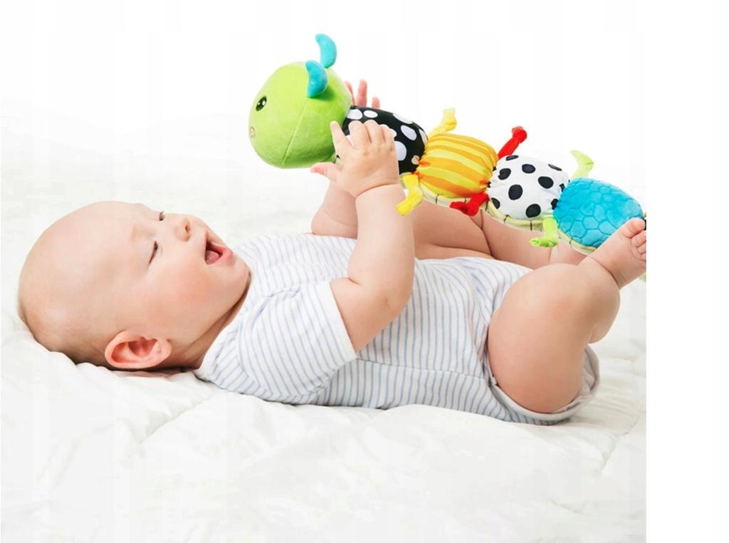 Sensory Plush Caterpillar for Babies with Music Anti-stress Mirror