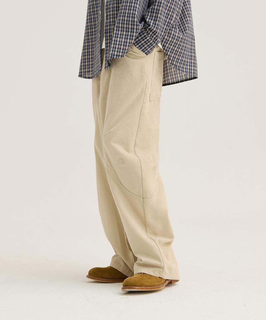 WAAR M275 Peach Cotton Wide Pants_Beige