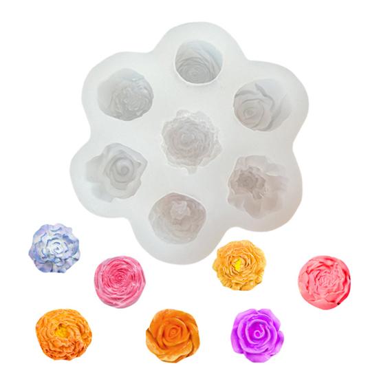 Flower Silicone Mold for Cake Chocolate Soap 3D Rose Handmade Candle Gypsum Mold Food-Grade Reusable Baking Tools