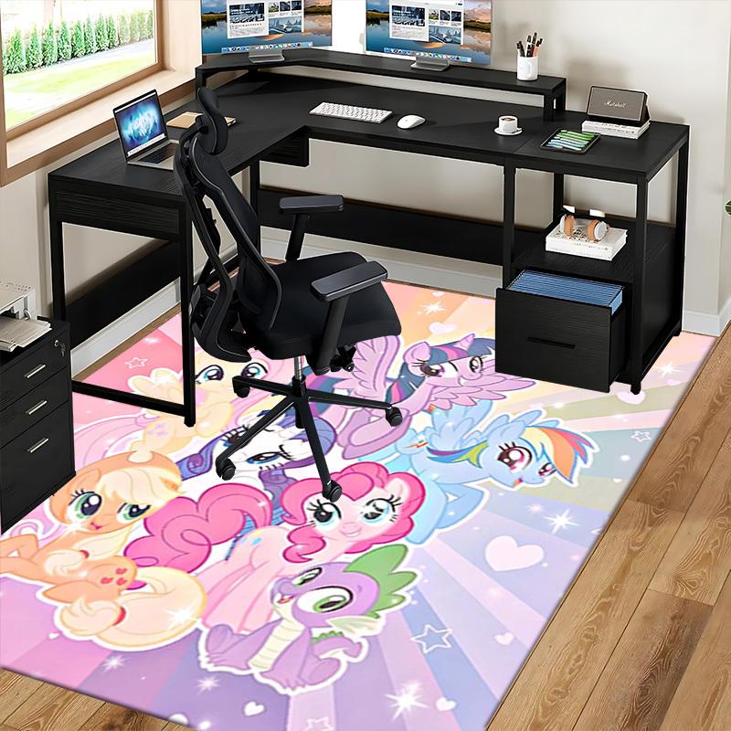 1pc My Little Pony Friendship Is Magic Chair Mat - Anime Cartoon Design, Non-Slip Carpet for Office Chairs, Suitable for Home Decor, Living Room, Bedr