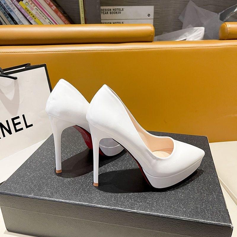 Spring and Autumn cm high heels thin heels waterproof table shoes women's patent leather women's shoes new spring and autumn single shoes women's shoe