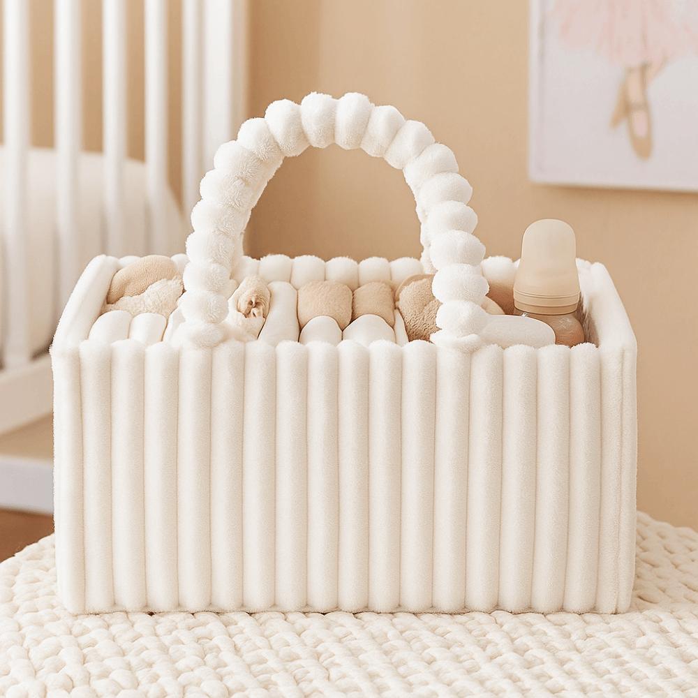 Cozy Material Flannel Diaper Organizer Multi-Pocket Portable Diaper Organizer Large Capacity Storage Bag Baby Essentials Storage