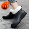Japanese Rain Boots Women's Low-cut Waterproof Shoes Plus Velvet One-piece Non-slip Sole Work Rubber Shoes Fashion Rain Boots
