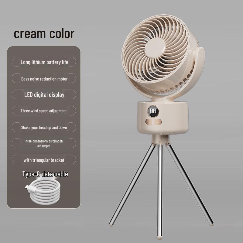 Portable USB Rechargeable Outdoor Fan: Compact and Versatile for Camping, Office, Desk, or Floor Use.