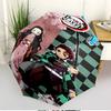 Parapluie Automatique Ouverture Fermeture Impression Demon Slayer, Parapluie Pliable Portable, pour les Trajets Extérieurs, les Voyages en Camping, Cadeau d'Anniversaire Idéal